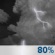 Thursday Night: Chance Showers And Thunderstorms then Showers And Thunderstorms