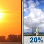 Wednesday: Mostly Sunny then Slight Chance Showers And Thunderstorms